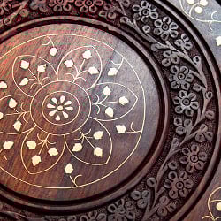 アジアンサイドテーブル　【直径：46cm】【格子足タイプ】 - サブ4