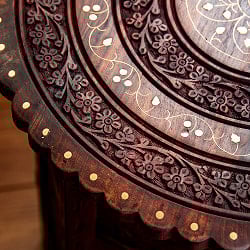 アジアンサイドテーブル　【直径：46cm】【格子足タイプ】 - サブ5