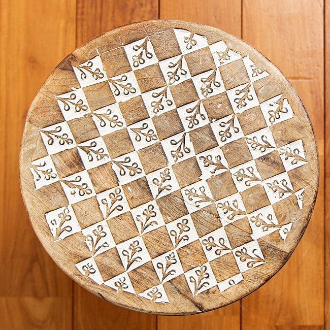 【全8種類】直径31cm マンゴーウッドのマンダラ・スツールの選択用写真