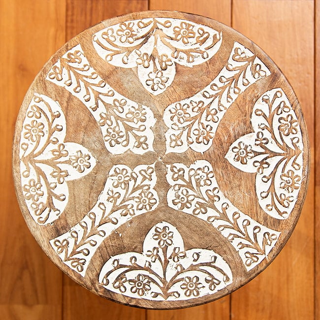 【全8種類】直径31cm マンゴーウッドのマンダラ・スツールの選択用写真