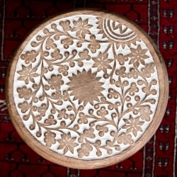 【全8種類】直径31cm マンゴーウッドのマンダラ・スツール - サブ4