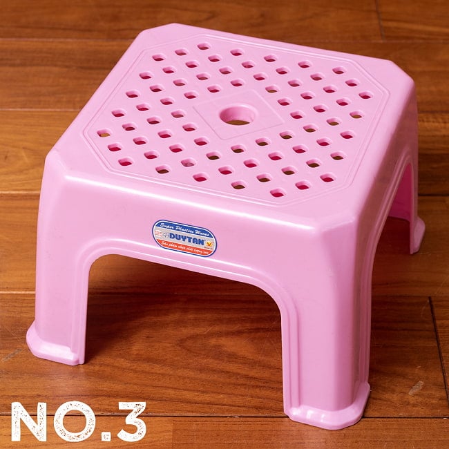 〔ミニサイズ〕小さくてかわいい！本場ベトナムの屋台椅子　重ね収納OK!　テラスなど屋外で使えるスタッキングチェア 14 - No.3：ピンク