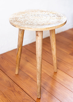 【高さ48cm】家具の街ジョードブルからやってきた　ボヘミアンテーブル　Mサイズ - サブ2