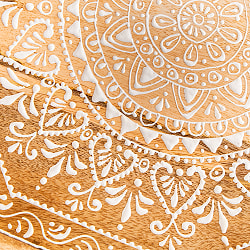 伝統の細密画 ウッドトレイ マンゴーウッド製 八角形 大 幅:38cm - サブ5