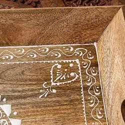 伝統の細密画 ウッドトレイ マンゴーウッド製 長方形 大 幅:42cm - サブ4