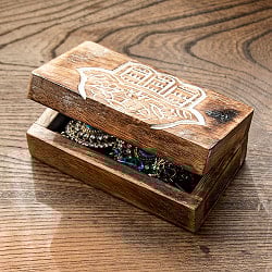 マンゴーウッドの小物入れ ハムサ ホワイトフィニッシュ - サブ2