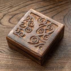 マンゴーウッドの小物入れ 生命の樹 ナチュラルフィニッシュ(ID-MRACK-71)