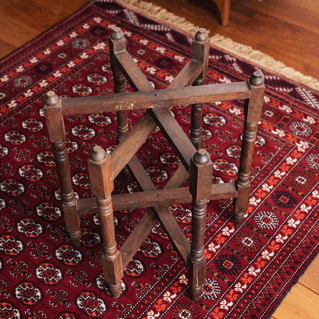〔天板別売り〕折り畳める　マンゴーウッドのトレイスタンド　テーブルの脚〔ミディアム〕の写真