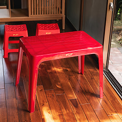 〔大型宅配便〕Viet Nhat社製　本場ベトナム　屋台テーブル　重ね収納OK!　テラスなど屋外で使える　スタッキングテーブル　アウトドア テーブル　机〔高さ：約51cm　横幅：約72cm〕 - サブ2