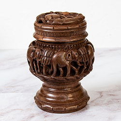 【1点もの】カシミールの細密彫刻 スタンディングボックス 高さ22cm程度 - サブ2