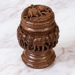 【1点もの】カシミールの細密彫刻 スタンディングボックス 高さ22cm程度