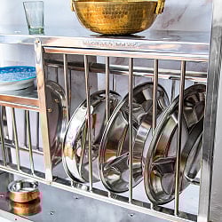 インディアンキッチンラック 食器棚 【大】 高さ：79.5cm程度 横幅：90.5cm程度 - サブ4