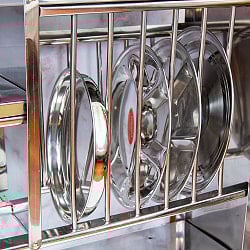 インディアンキッチンラック 食器棚 【大】 高さ：79.5cm程度 横幅：90.5cm程度 - サブ5