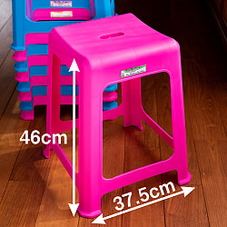 【自由に選べる2個セット】本場タイの屋台椅子　重ね収納OK!　テラスなど屋外で使えるスタッキングチェア - サブ3