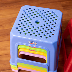 【自由に選べる6脚セット】小さくてかわいい！本場ベトナムの屋台椅子　重ね収納OK!　テラスなど屋外で使えるスタッキングチェア - サブ4