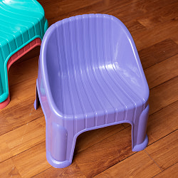 【自由に選べる4脚セット】レトロでかわいい　インドの屋台椅子　背もたれ付き　重ね収納OK!　テラスなど屋外で使えるスタッキングチェア - サブ4