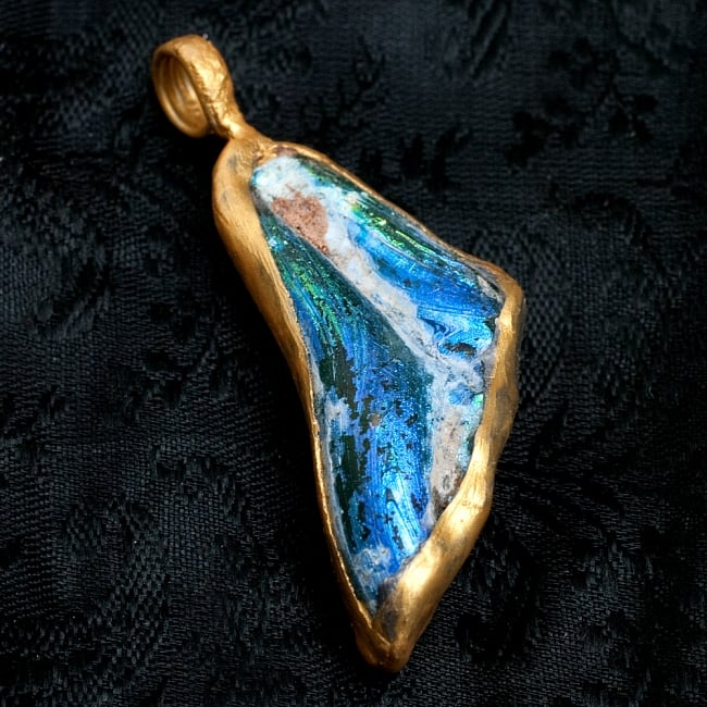 [一点もの]ローマングラスのペンダントの写真ローマンガラス,ローマングラス,ペンダントトップ,ネックレス