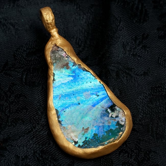 [一点もの]ローマングラスのペンダントの写真ローマンガラス,ローマングラス,ペンダントトップ,ネックレス