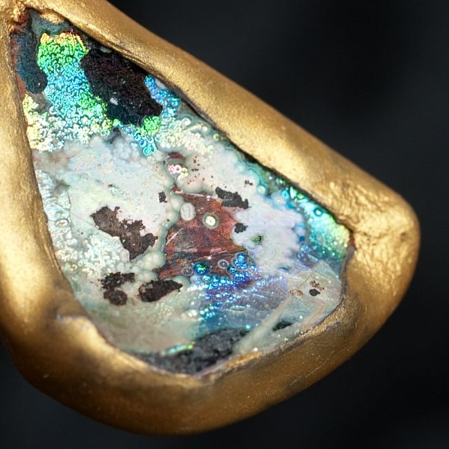 [一点もの]ローマングラスのペンダント 4 - ガラスの部分を拡大してみました