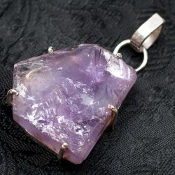 [シルバー925]インドの手作り原石ペンダントトップ[アメジスト]の商品写真