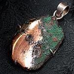 [シルバー925]インドの手作り原石ペンダントトップ[自然銅]の商品写真