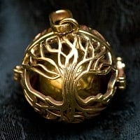 菩提樹柄のゴールドガムランボール　-直径約3cmの商品写真