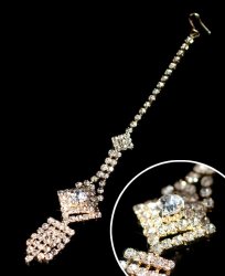 シンプルラインストーンのティッカ インドのヘアアクセサリーの商品写真