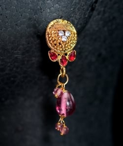 インド伝統アクセサリー フラワーネックレス＆ピアスセット - サブ5