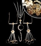 〔各色あり〕シンプルラインストーンのパンジャ＆ティッカとノーズリングセットの商品写真