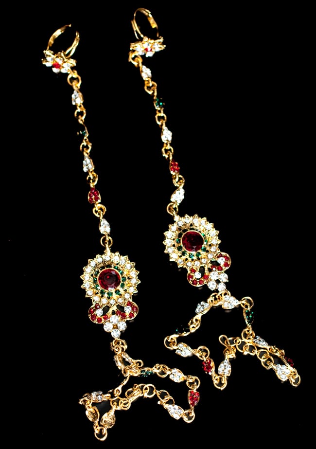 パーティー&婚礼用ジュエリー 豪華8点セット 9 - パンジャの写真です。リングに手の指を通して使用します。こちらも両手に装着できるよう2個付いています。