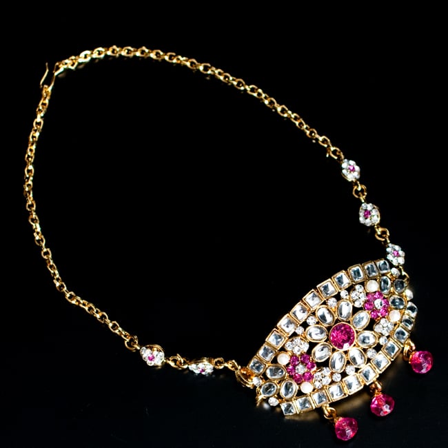 カラフルビジューのクンダンチョーカー インドの首飾り 2 - 全体写真です