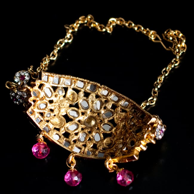 カラフルビジューのクンダンチョーカー インドの首飾り 5 - 裏面の写真です