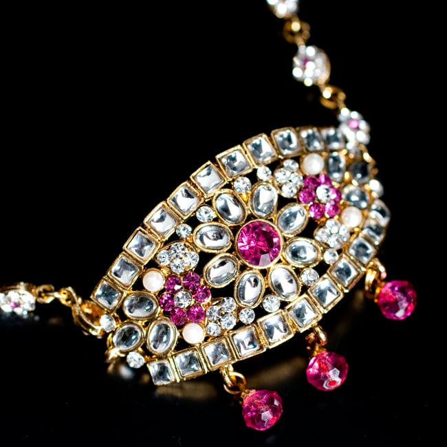 カラフルビジューのクンダンチョーカー インドの首飾りの写真