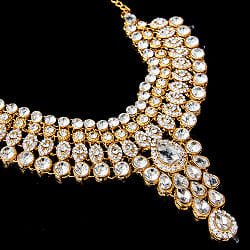 インドアクセサリー3点セット〔ネックレス、ピアス、ティッカ〕　パーティーや結婚式などへ - サブ4