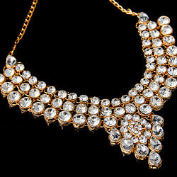 インドアクセサリー3点セット〔ネックレス、ピアス、ティッカ〕　パーティーや結婚式などへ - サブ4