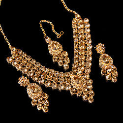 インドアクセサリー3点セット〔ネックレス、ピアス、ティッカ〕　パーティーや結婚式などへ - サブ2