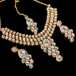 インドアクセサリー3点セット〔ネックレス、ピアス、ティッカ〕　パーティーや結婚式などへ - サブ2