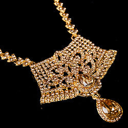 インドアクセサリー3点セット〔ネックレス、ピアス、ティッカ〕　パーティーや結婚式などへ - サブ4