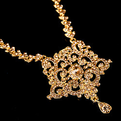 インドアクセサリー3点セット〔ネックレス、ピアス、ティッカ〕　パーティーや結婚式などへ - サブ4