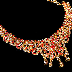 インドアクセサリー3点セット〔ネックレス、ピアス、ティッカ〕　パーティーや結婚式などへ - サブ4