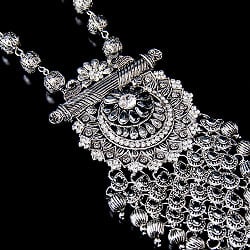 ラバリ族デザイン　トライバル・シルバーメタル　ネックレス＆ピアスセット - サブ4