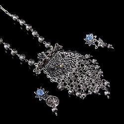 ラバリ族デザイン　トライバル・シルバーメタル　ネックレス＆ピアスセット - サブ5