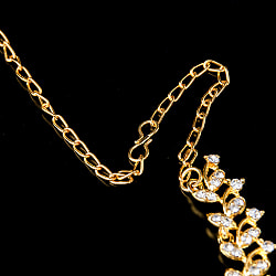 シンプルラインストーンのネックレス＆ピアスセット　パーティーや結婚式などへ　アクセサリーセット - サブ3