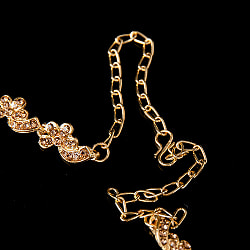 シンプルラインストーンのネックレス＆ピアスセット　パーティーや結婚式などへ　アクセサリーセット - サブ3