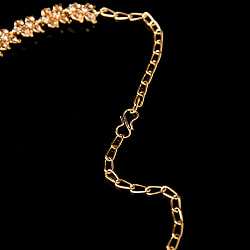 シンプルラインストーンのネックレス＆ピアスセット　パーティーや結婚式などへ　アクセサリーセット - サブ3