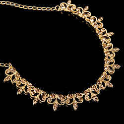 シンプルラインストーンのネックレス＆ピアスセット　パーティーや結婚式などへ　アクセサリーセット - サブ4