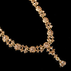 シンプルラインストーンのネックレス＆ピアスセット　パーティーや結婚式などへ　アクセサリーセット - サブ4