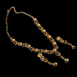 シンプルラインストーンのネックレス＆ピアスセット　パーティーや結婚式などへ　アクセサリーセット - サブ5