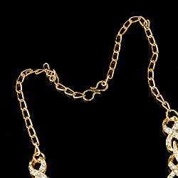 シンプルラインストーンのネックレス＆ピアスセット　パーティーや結婚式などへ　アクセサリーセット - サブ3