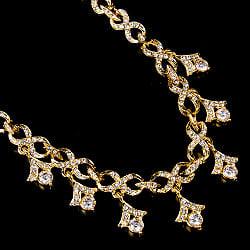 シンプルラインストーンのネックレス＆ピアスセット　パーティーや結婚式などへ　アクセサリーセット - サブ4